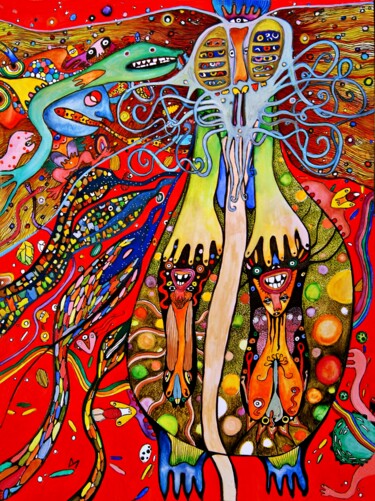 Картина под названием ""Astral incubator"" - Dora Mandragora, Подлинное произведение искусства, Акварель