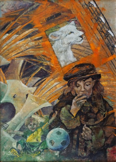 Pittura intitolato "Slippery Slope  Ser…" da Dora Stork, Opera d'arte originale, Cera