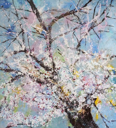 Painting titled "Blooming" by Dora Stork, Original Artwork, Wax