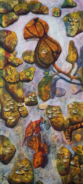 Pintura intitulada "Pearl Stream II." por Dora Stork, Obras de arte originais, Acrílico