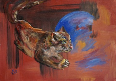 Картина под названием "The Hunter" - Dora Stork, Подлинное произведение искусства, Акрил