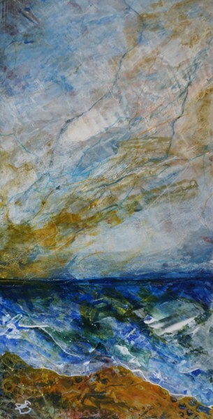 Painting titled "Veiled Sky" by Dora Stork, Original Artwork, Acrylic