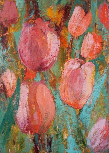 Malerei mit dem Titel "Spring buzz" von Dora Stork, Original-Kunstwerk, Wachs