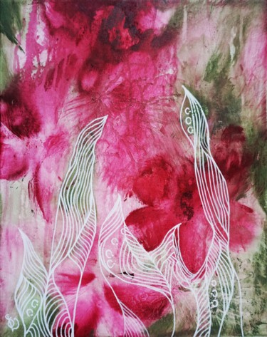 Картина под названием "Spring Mood III." - Dora Stork, Подлинное произведение искусства, Акрил Установлен на Деревянная рама…
