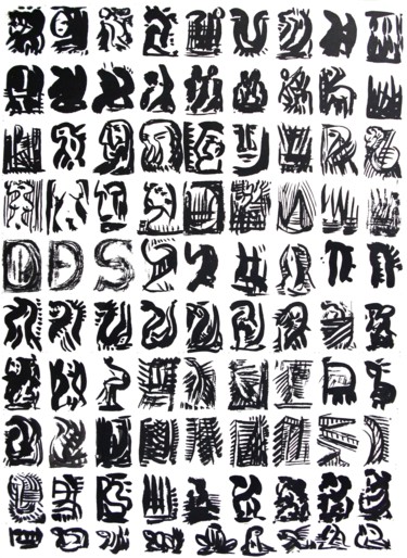 Drawing titled "Letterforming No1" by Tolja, Original Artwork