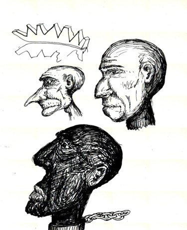 Drawing titled "Heads" by Tolja, Original Artwork