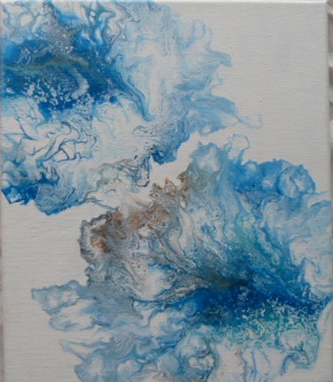 Painting titled "Fleurs bleue" by Dorianne Delage, Original Artwork, Acrylic