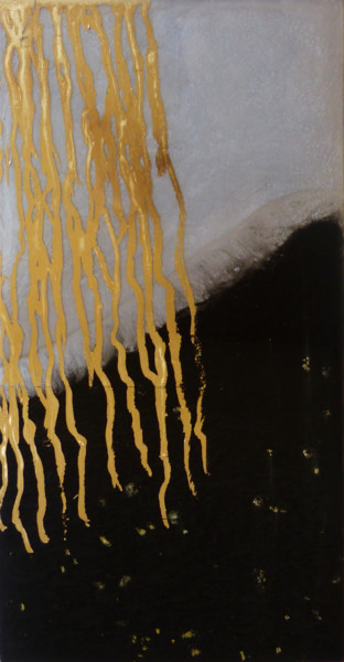 Painting titled "Tears of gold" by Dorianne Delage, Original Artwork, Resin
