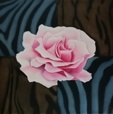 Peinture intitulée "Rose du jardin 2" par Mélanie Cavalec, Œuvre d'art originale, Huile Monté sur Châssis en bois