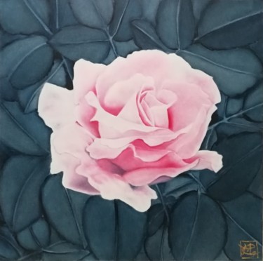Peinture intitulée "Rose du jardin 4" par Mélanie Cavalec, Œuvre d'art originale, Huile