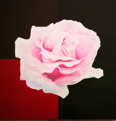 Peinture intitulée "Rose quatre couleur…" par Mélanie Cavalec, Œuvre d'art originale, Huile