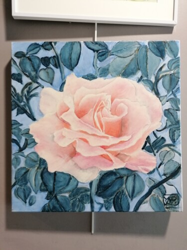 Peinture intitulée "Rose du jardin 5" par Mélanie Cavalec, Œuvre d'art originale, Huile Monté sur Châssis en bois