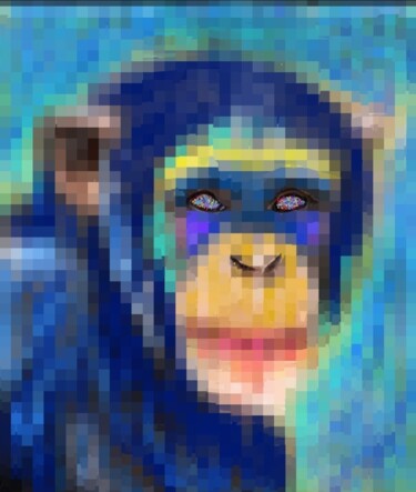 Digitale Kunst getiteld "Crypto monkey" door Mélanie Cavalec, Origineel Kunstwerk, 2D Digital Work