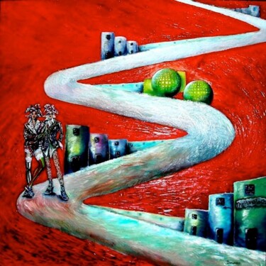 Pintura intitulada "The road to Oz" por Dorienne Carmel, Obras de arte originais, Óleo