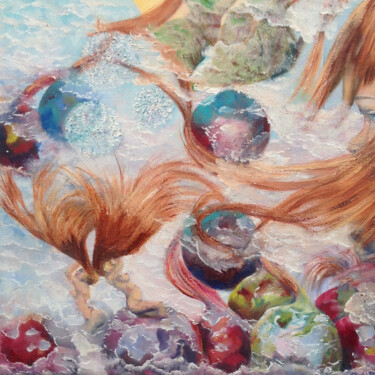 Ζωγραφική με τίτλο "Onions-make-you-cry" από Dorienne Carmel, Αυθεντικά έργα τέχνης, Λάδι Τοποθετήθηκε στο Ξύλινο φορείο σκε…