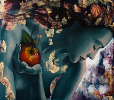 Painting titled "Anicipation" by Dorina Costras, Original Artwork, Acrylic
