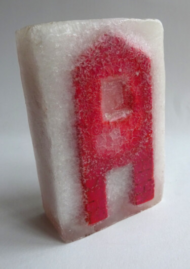 Sculpture titled "Maison Rouge" by Dorine Knecht, Original Artwork, Plaster