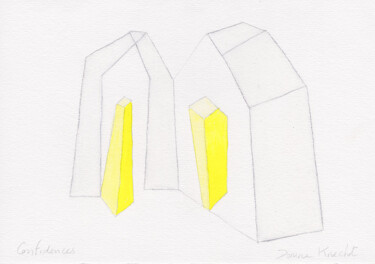 Confidences Drawing titled "Confidences" by Dorine Knecht, Original Art, Pastel