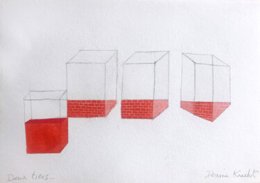 Zeichnungen mit dem Titel "Deux tiers" von Dorine Knecht, Original-Kunstwerk, Pastell Auf Karton montiert