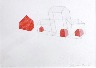 Dessin intitulée "La bascule" par Dorine Knecht, Œuvre d'art originale, Pastel Monté sur Carton
