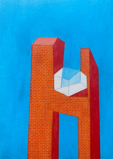 Рисунок под названием "Refuge 2" - Dorine Knecht, Подлинное произведение искусства, Пастель Установлен на картон
