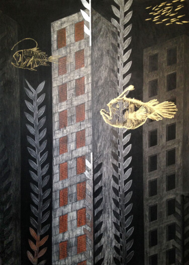 Картина под названием "Abysses" - Dorine Knecht, Подлинное произведение искусства, Пастель