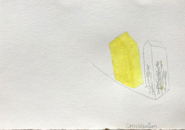 Conversation Desenho intitulada "Conversation" por Dorine Knecht, Obras de arte originais, Aquarela