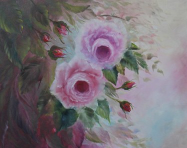 Malerei mit dem Titel "Rosen" von Doris Perren, Original-Kunstwerk, Öl