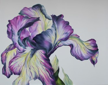 Malerei mit dem Titel "Bartlilie" von Doris Perren, Original-Kunstwerk, Öl