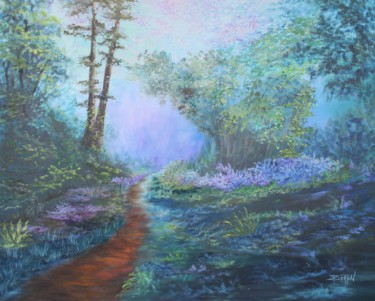 Malerei mit dem Titel "Mystischer Wald" von Doris Perren, Original-Kunstwerk, Öl