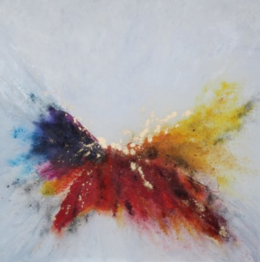 Malerei mit dem Titel "Abstrakt farbig" von Doris Perren, Original-Kunstwerk, Acryl