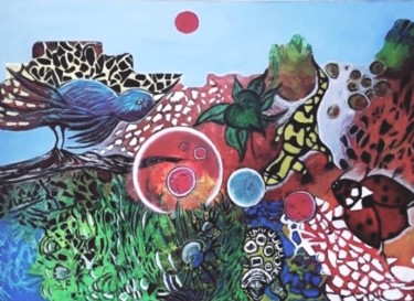 Картина под названием "Fantasia Eden" - Doris Simon, Подлинное произведение искусства, Акрил