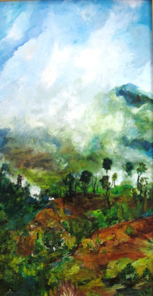 Painting titled "La Vista Verde" by Doris Cohen, Original Artwork, Oil