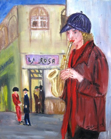 Painting titled "The Musician" by Doris Cohen, Original Artwork