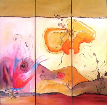 Painting titled "Desert Flower" by Doris Cohen, Original Artwork