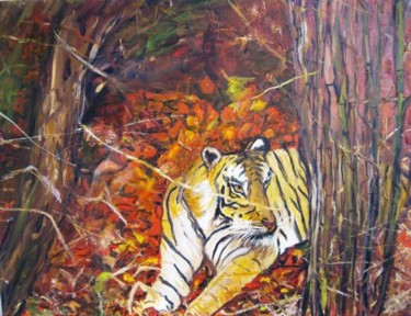 Painting titled "The Tiger Two" by Doris Cohen, Original Artwork