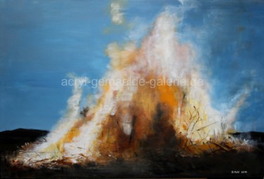 Painting titled "Feuer" by Dorispohl, Original Artwork, Acrylic