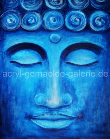 Painting titled "Blauer Buddha" by Dorispohl, Original Artwork, Acrylic