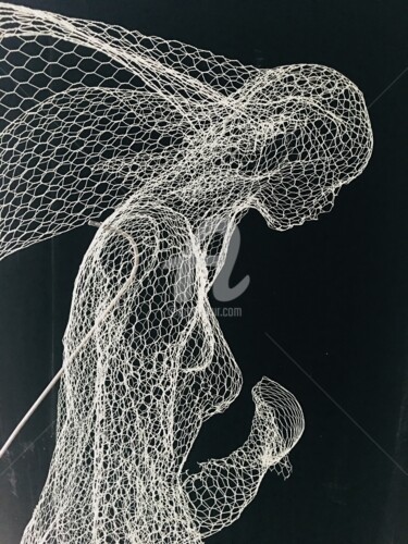 Sculpture intitulée "Fer vent" par Madorssane, Œuvre d'art originale, Fil de fer