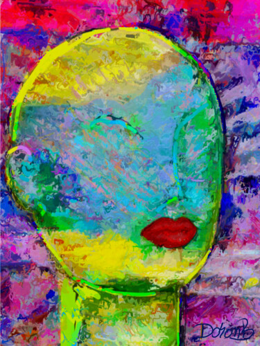 Digital Arts titled "Le visage" by Doron B, Original Artwork, Digital Painting