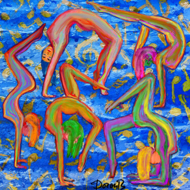 Digitale Kunst mit dem Titel "Contorsionnistes et…" von Doron B, Original-Kunstwerk, Digitale Malerei