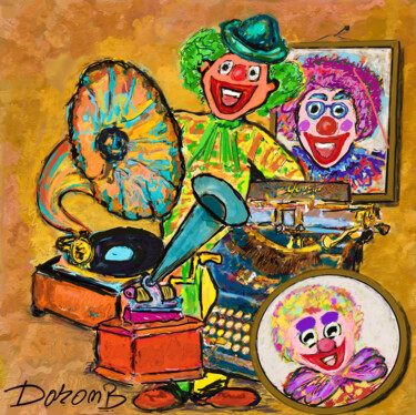 Digitale Kunst getiteld "Portraits des clown…" door Doron B, Origineel Kunstwerk, Digitaal Schilderwerk