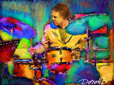 Arte digital titulada "Le batteur" por Doron B, Obra de arte original, Trabajo Digital 2D