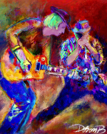 Digital Arts titled "Harmonica et guitare" by Doron B, Original Artwork, 2D Digital Work