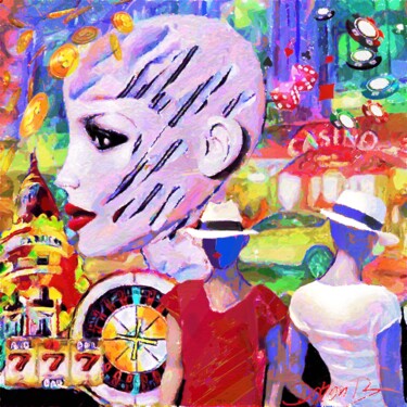 Artes digitais intitulada "Le casino à Cannes" por Doron B, Obras de arte originais, Trabalho Digital 2D