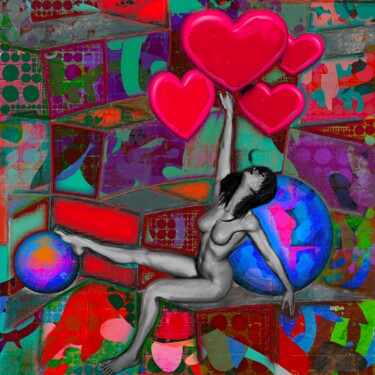 Цифровое искусство под названием "Elle touche toutes…" - Doron B, Подлинное произведение искусства, Цифровая живопись