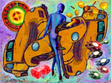 Digital Arts titled "Between the two yel…" by Doron B, Original Artwork, Digital Painting