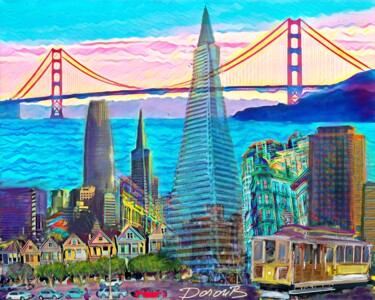Arts numériques intitulée "San Francisco" par Doron B, Œuvre d'art originale, Peinture numérique