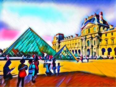 Digital Arts titled "Musée du Louvre" by Doron B, Original Artwork, Digital Painting
