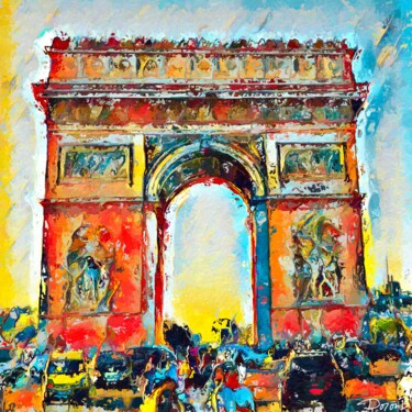 ARC DE TRIOMPHE DE L’ÉTOILE Arts numériques intitulée "ARC DE TRIOMPHE DE…" par Doron B, Œuvre d'art originale, Peinture numérique